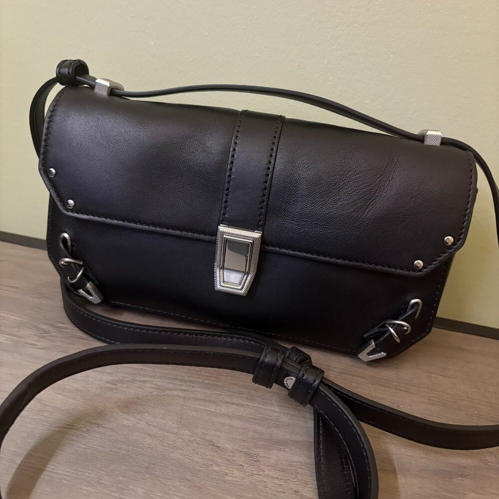 RAG & BONE Max Leather Crossbody Bag in Black